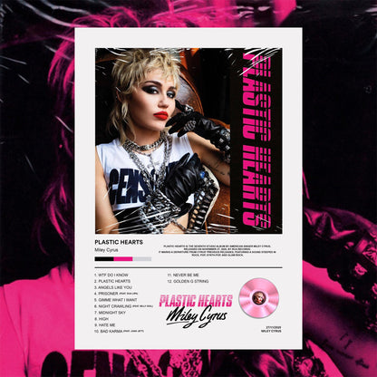 Miley Cyrus Plastic Hearts Album Poster - rsdesignstudio