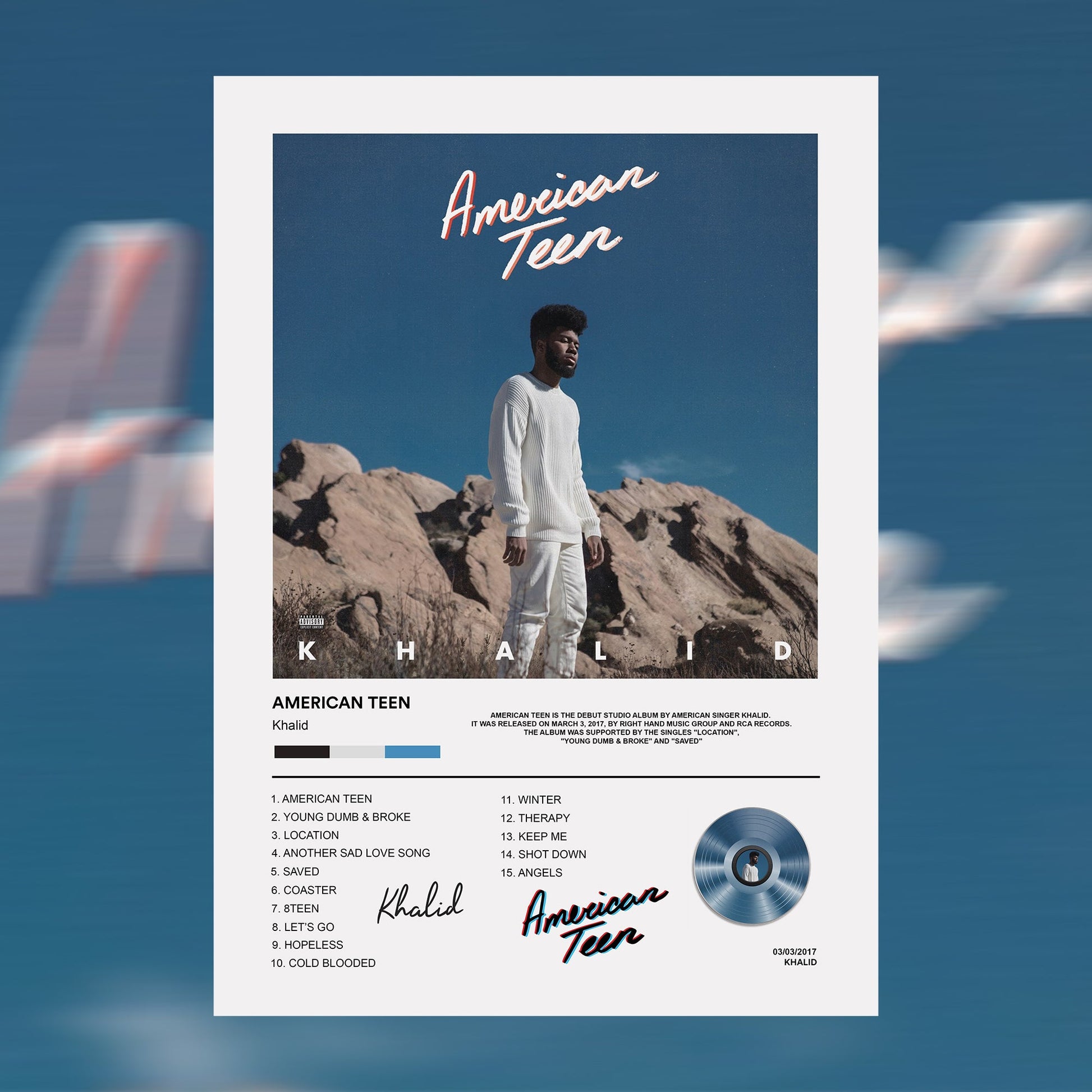 Khalid American Teen Album Poster - rsdesignstudio