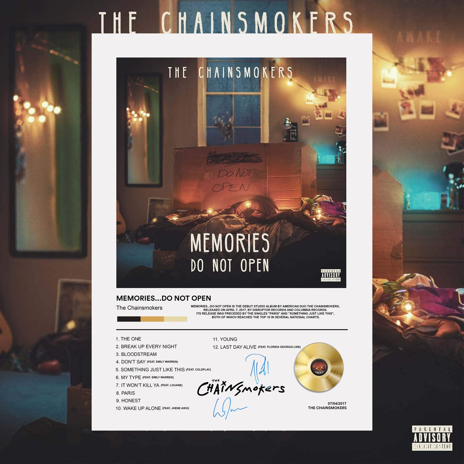 The Chainsmokers Memories...Do Not Open Album Poster - rsdesignstudio