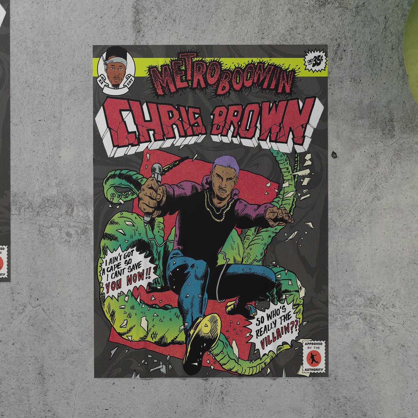Metro Boomin HEROES & VILLAINS (Chris Brown) Poster