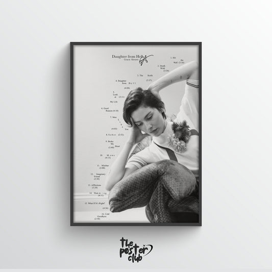 Gracie Abrams DAUGHTER FROM HELL Tracklist Poster