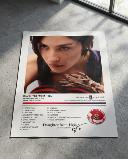 Gracie Abrams DAUGHTER FROM HELL Album Poster