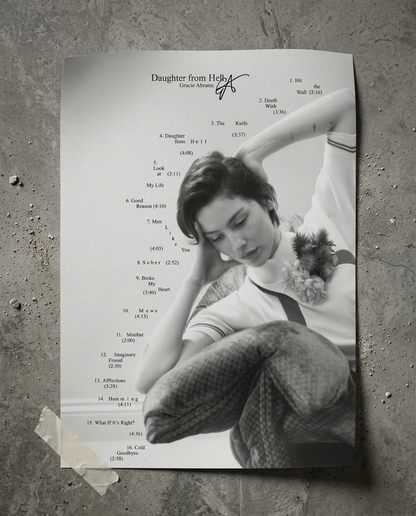 Gracie Abrams DAUGHTER FROM HELL Tracklist Poster