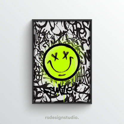 Smiley Face Graffiti Poster - rsdesignstudio