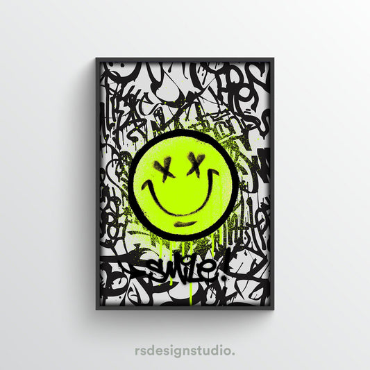 Smiley Face Graffiti Poster - rsdesignstudio