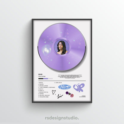 Olivia Rodrigo SOUR Vinyl Poster - rsdesignstudio