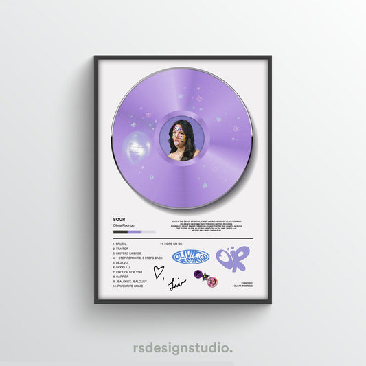 Olivia Rodrigo SOUR Vinyl Poster - rsdesignstudio
