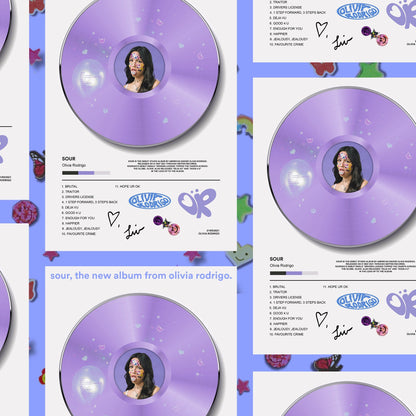 Olivia Rodrigo SOUR Vinyl Poster - rsdesignstudio