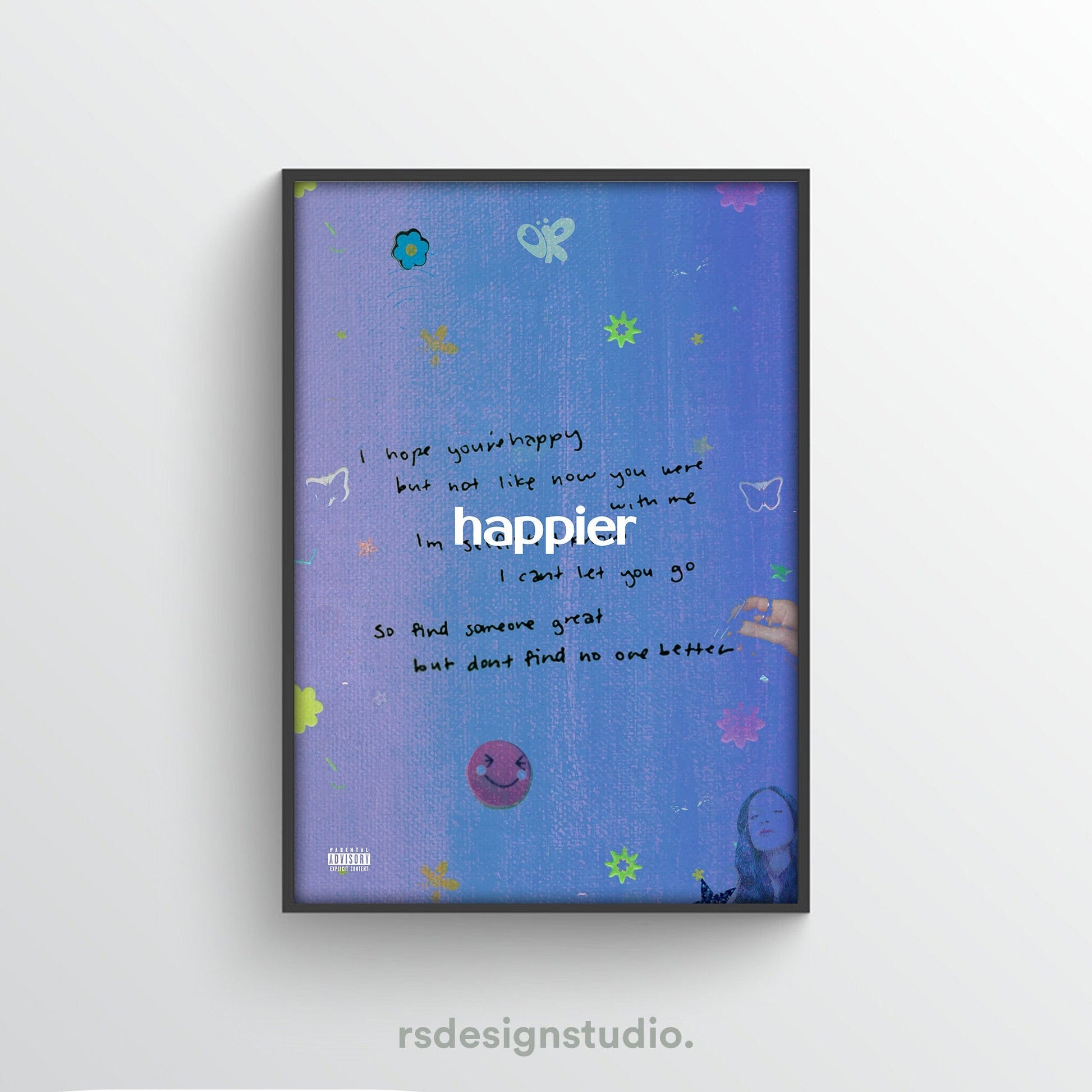 Olivia Rodrigo SOUR - Happier Album Poster - rsdesignstudio