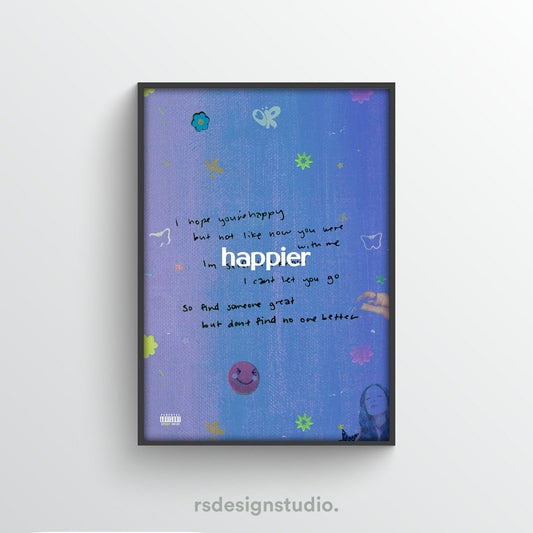 Olivia Rodrigo SOUR - Happier Album Poster - rsdesignstudio