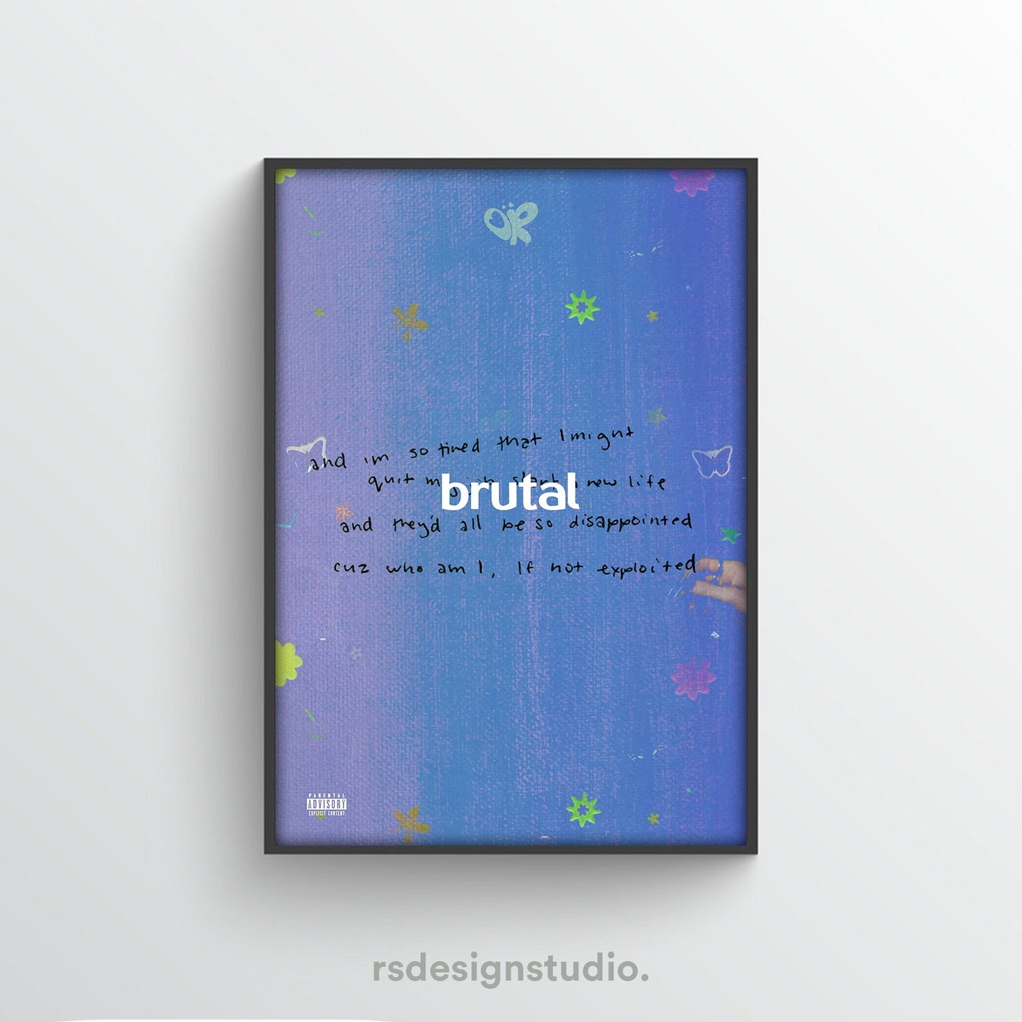 Olivia Rodrigo SOUR - Brutal Album Poster - rsdesignstudio