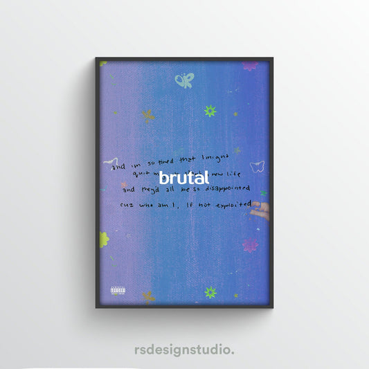 Olivia Rodrigo SOUR - Brutal Album Poster - rsdesignstudio
