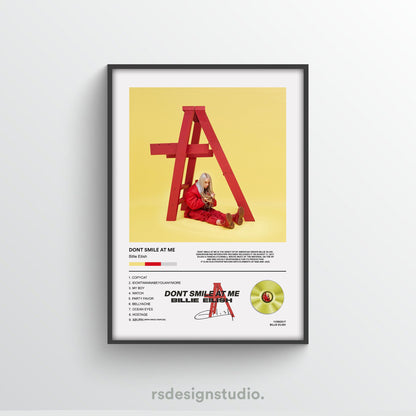 Billie Eilish Don't Smile At Me Album Poster - rsdesignstudio