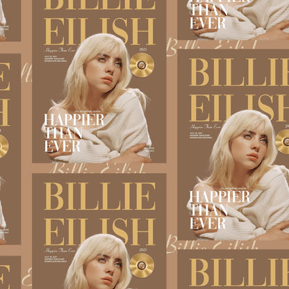 Billie Eilish Happier Than Ever Album Magazine Poster - rsdesignstudio