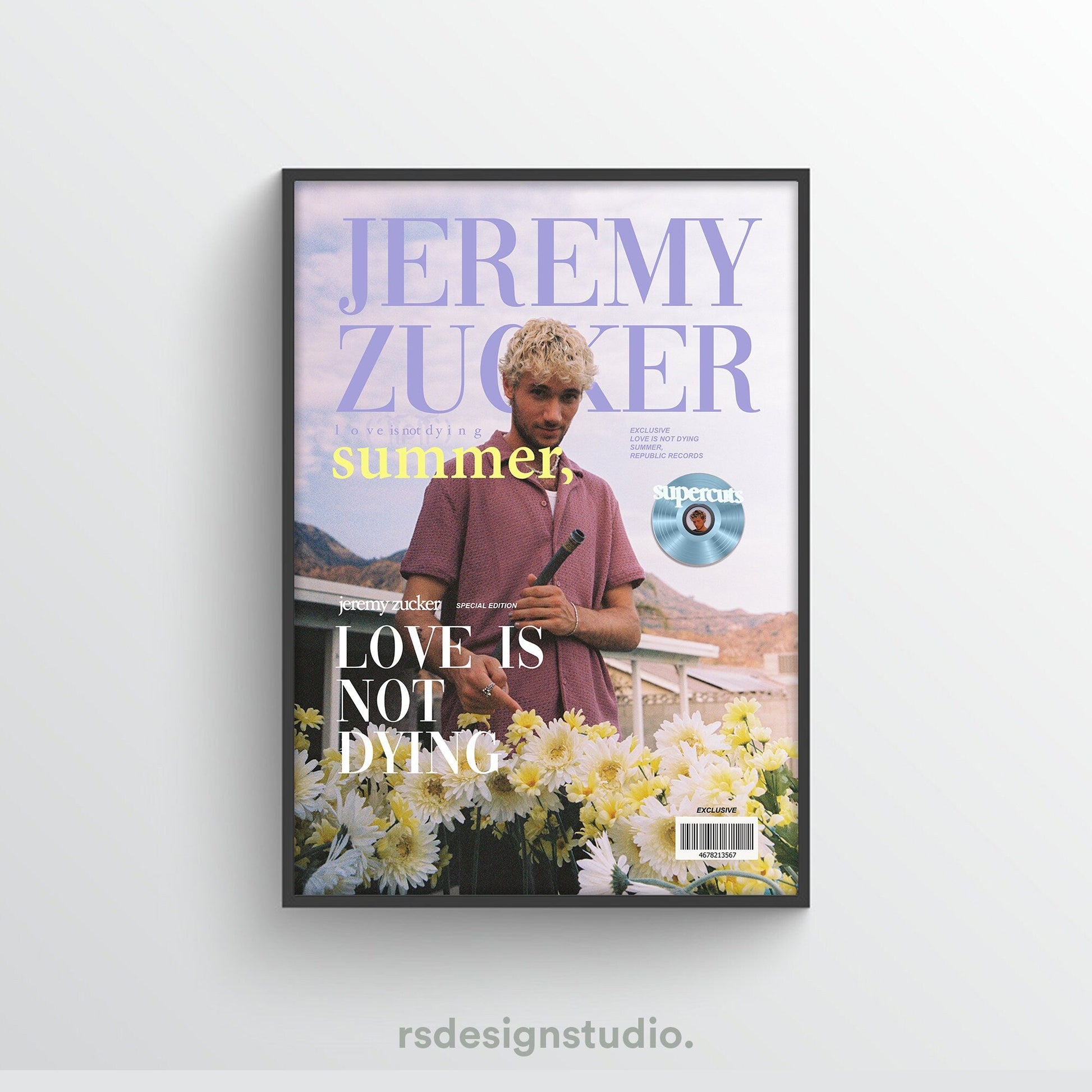 Jeremy Zucker Love Is Not Dying Magazine Poster - rsdesignstudio