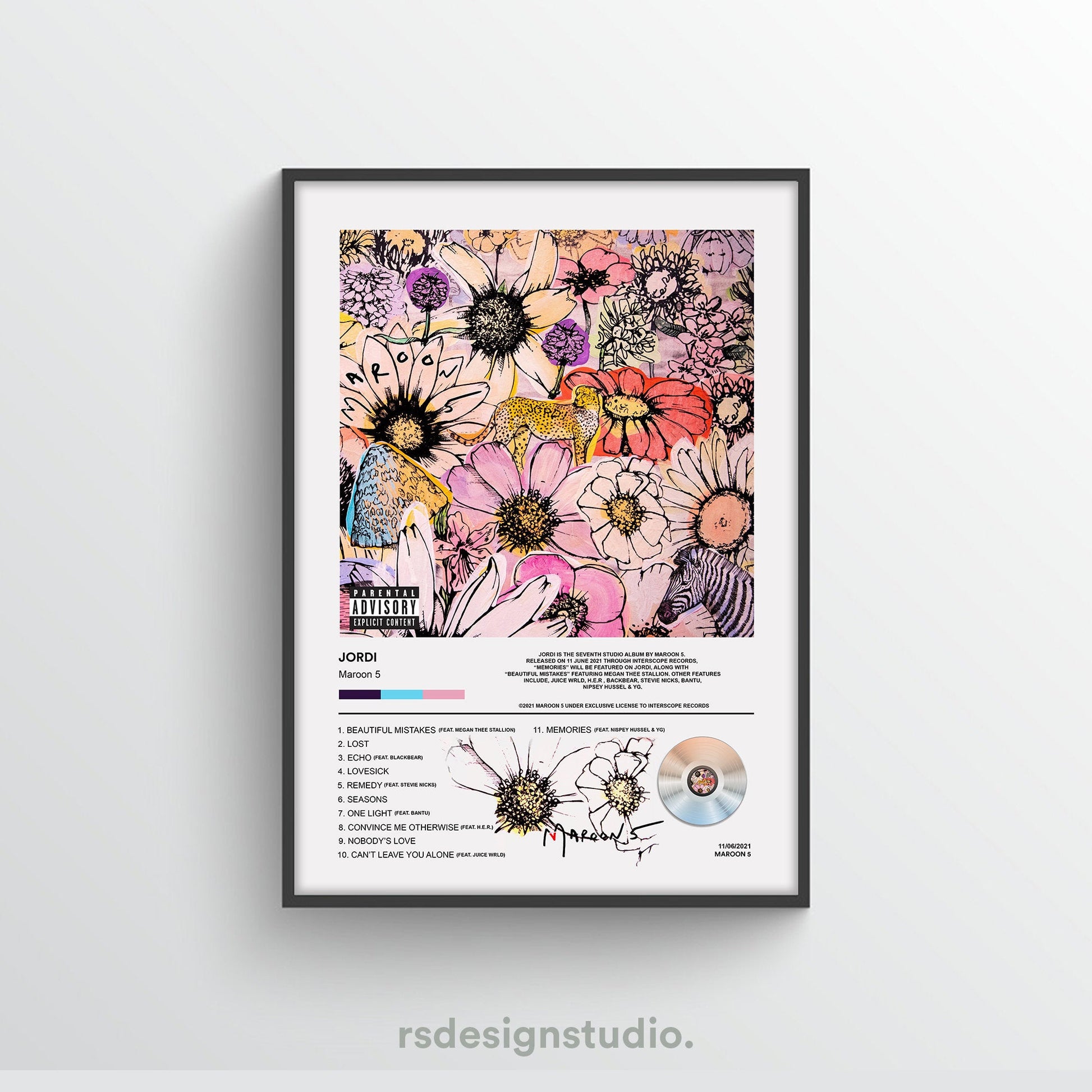 Maroon 5 JORDI Album Poster - rsdesignstudio
