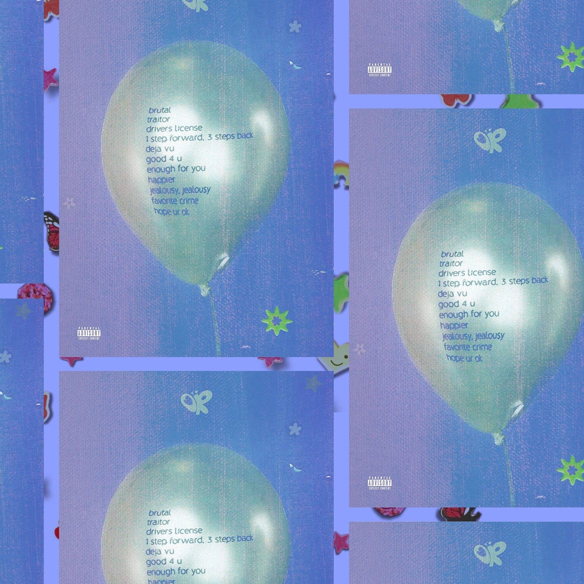 Olivia Rodrigo SOUR Album Balloon Tracklist Poster - rsdesignstudio