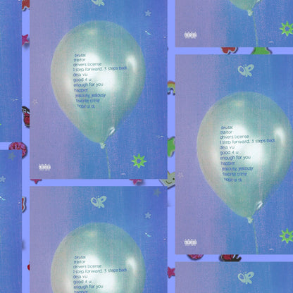Olivia Rodrigo SOUR Album Balloon Tracklist Poster - rsdesignstudio