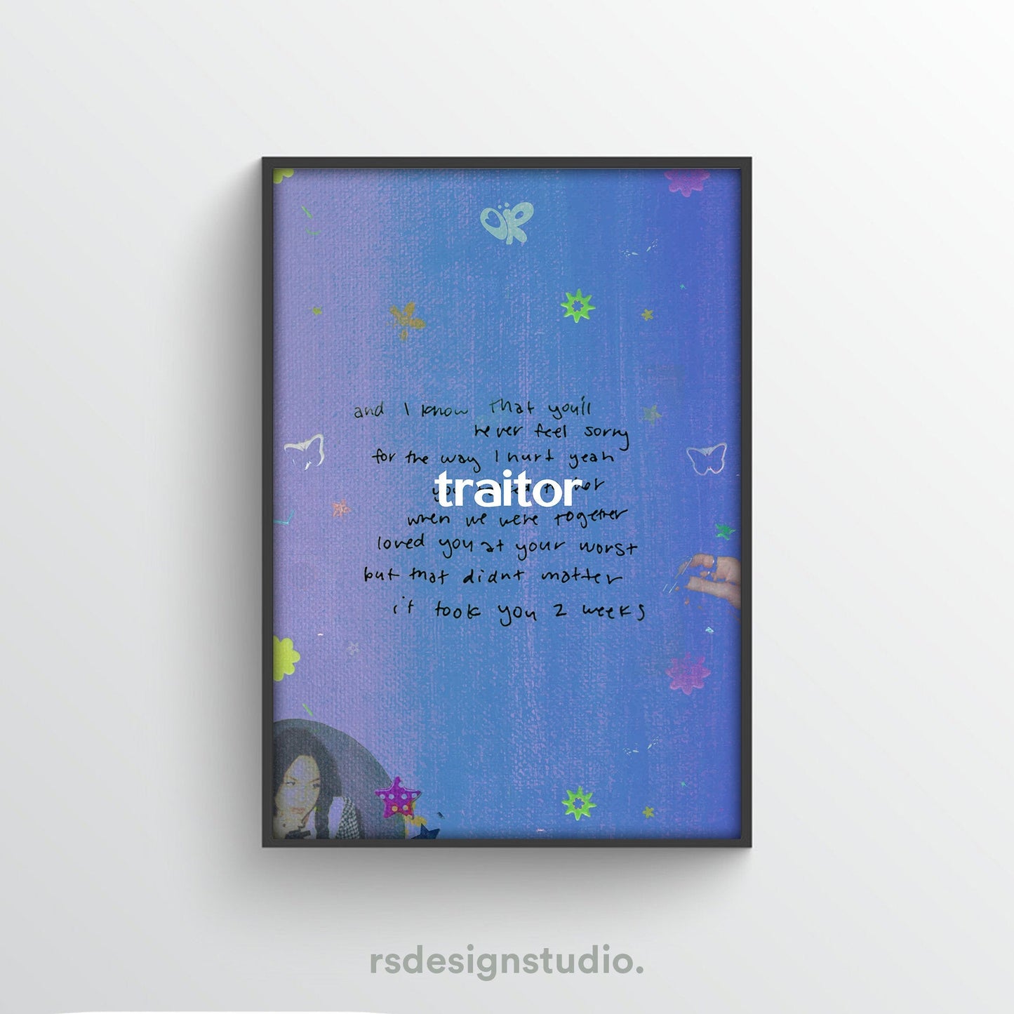 Olivia Rodrigo SOUR - Traitor Album Poster - rsdesignstudio