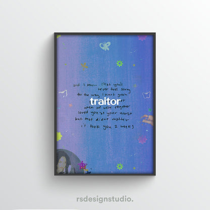 Olivia Rodrigo SOUR - Traitor Album Poster - rsdesignstudio