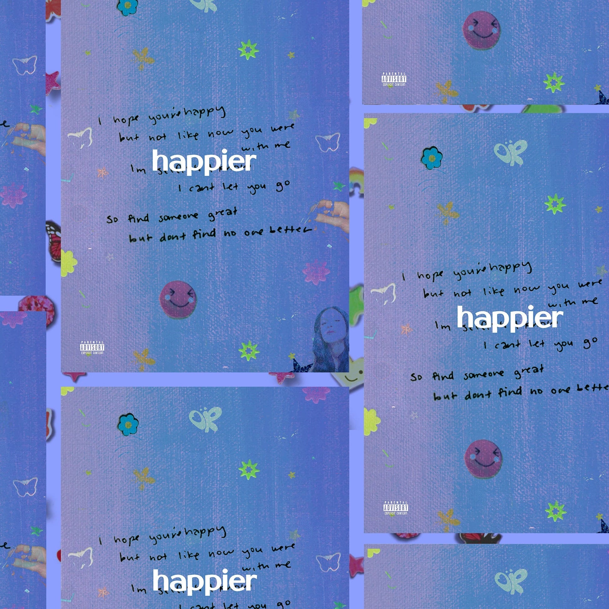 Olivia Rodrigo SOUR - Happier Album Poster - rsdesignstudio