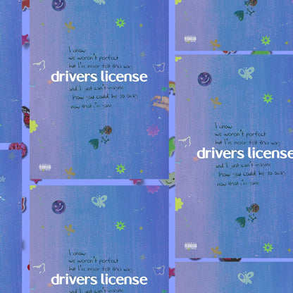 Olivia Rodrigo SOUR - Drivers License Album Poster - rsdesignstudio