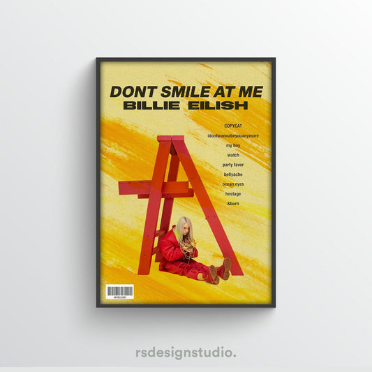 Billie Eilish Dont Smile At Me Album Poster - rsdesignstudio