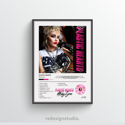 Miley Cyrus Plastic Hearts Album Poster - rsdesignstudio