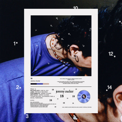 Jeremy Zucker 18 Song Poster - rsdesignstudio