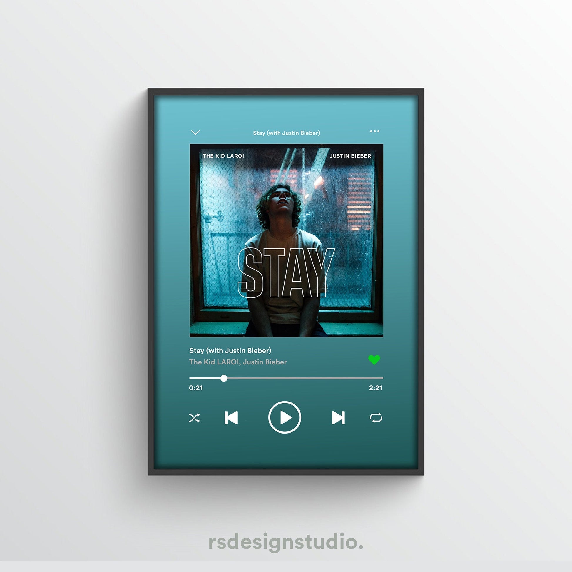 The Kid LAROI, Justin Bieber Stay Spotify Poster - rsdesignstudio