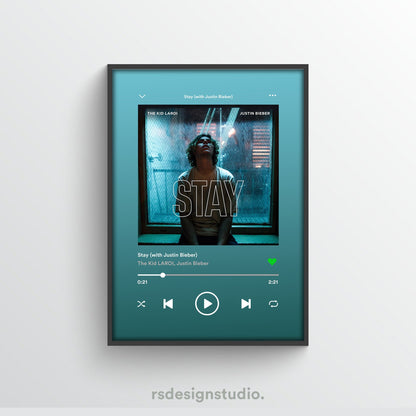 The Kid LAROI, Justin Bieber Stay Spotify Poster - rsdesignstudio
