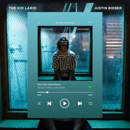 The Kid LAROI, Justin Bieber Stay Spotify Poster - rsdesignstudio