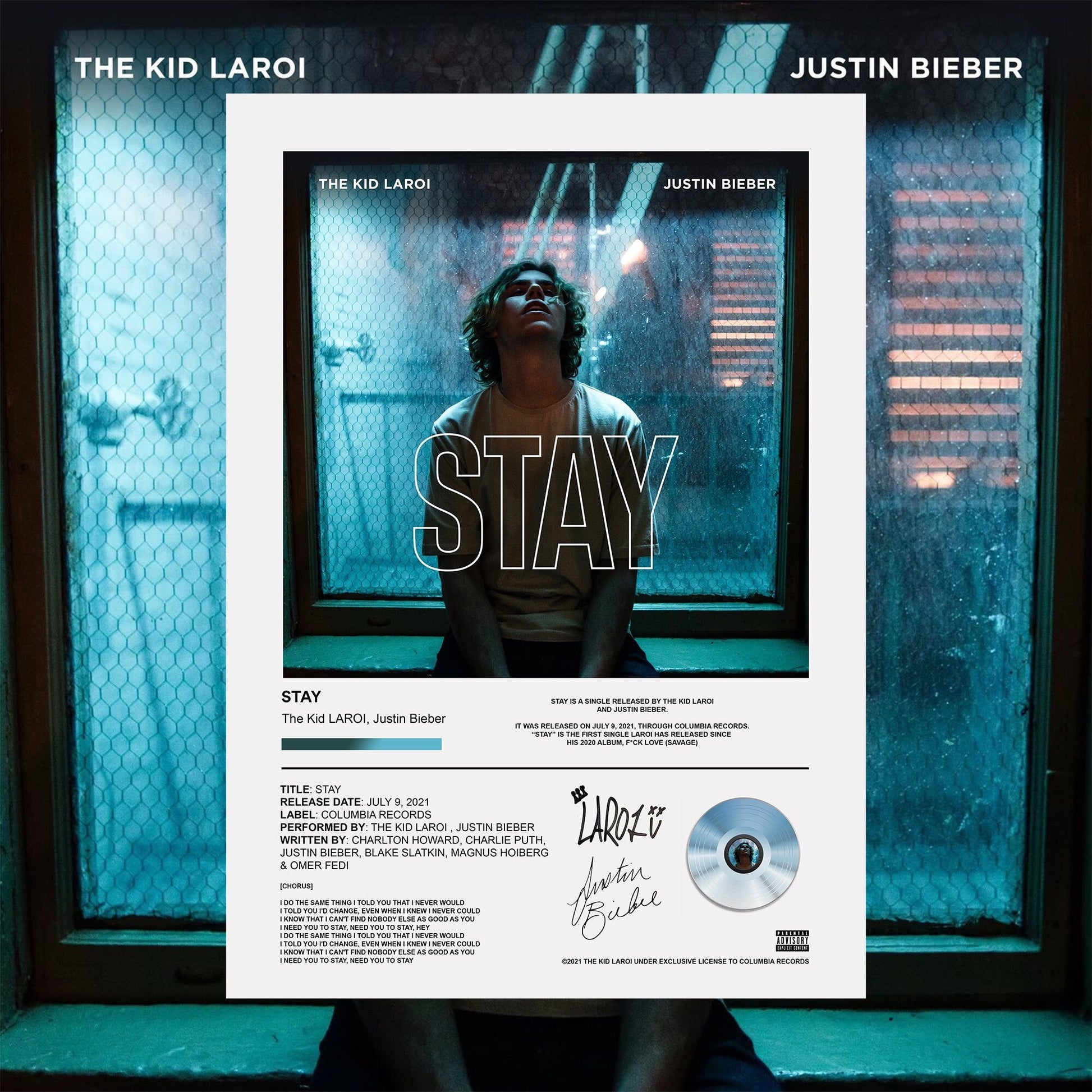 The Kid LAROI, Justin Bieber Stay Poster - rsdesignstudio