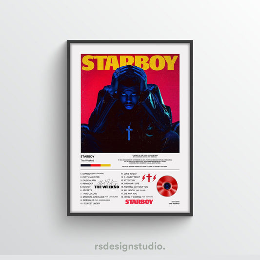 The Weeknd STARBOY Album Poster - rsdesignstudio
