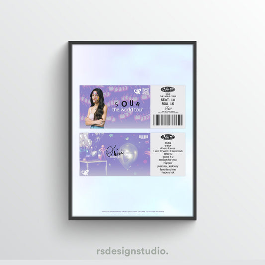 Olivia Rodrigo SOUR Tour Tickets Poster - rsdesignstudio