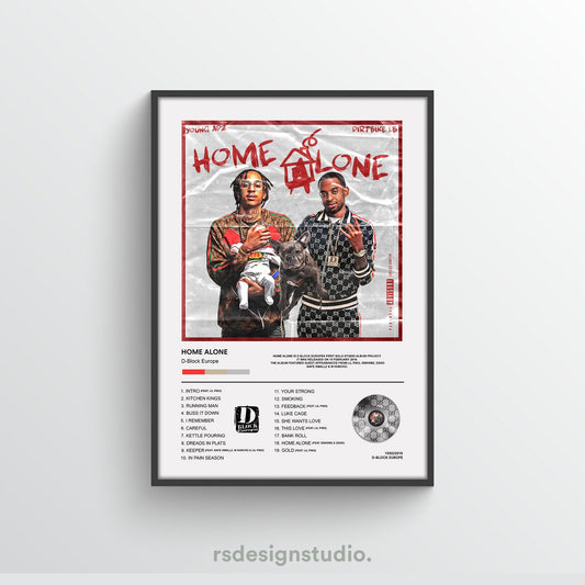 D Block Europe Home Alone Album Poster - rsdesignstudio