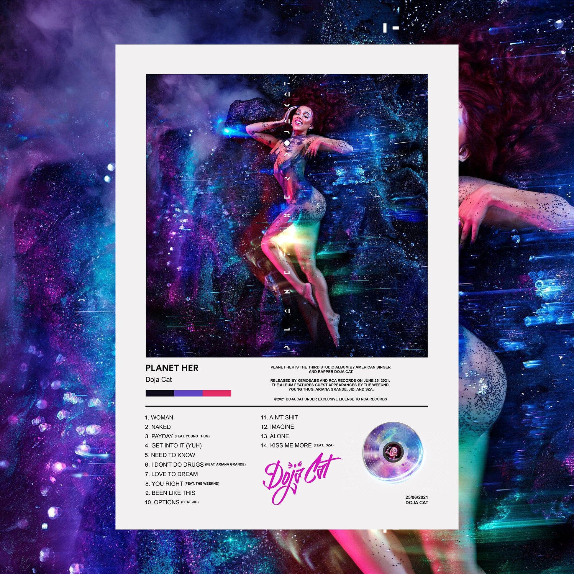 Doja Cat Planet Her Album Poster - rsdesignstudio