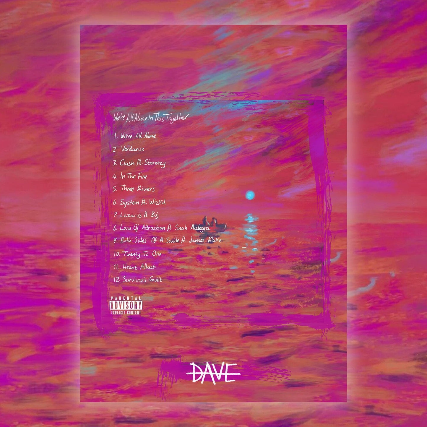 DAVE We're All Alone In This Together Tracklist Poster - rsdesignstudio