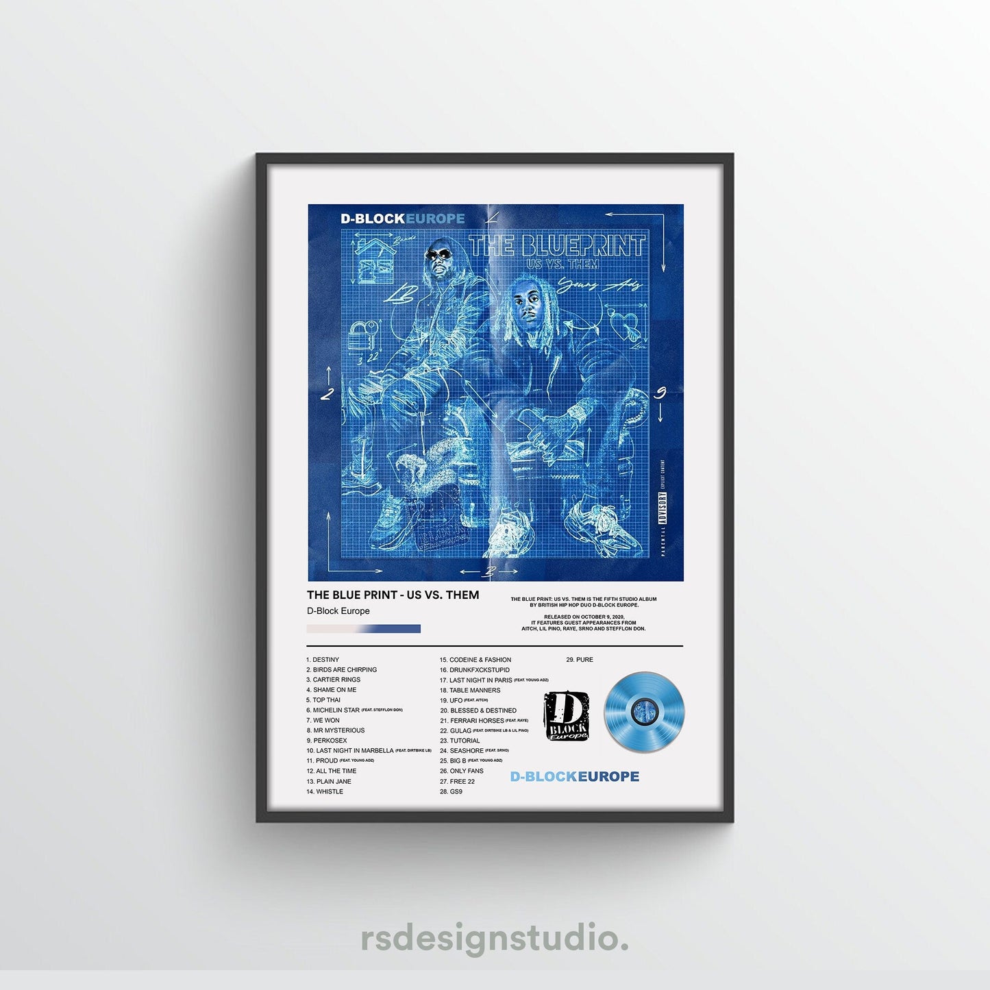 D Block Europe The Blue Print Album Poster - rsdesignstudio
