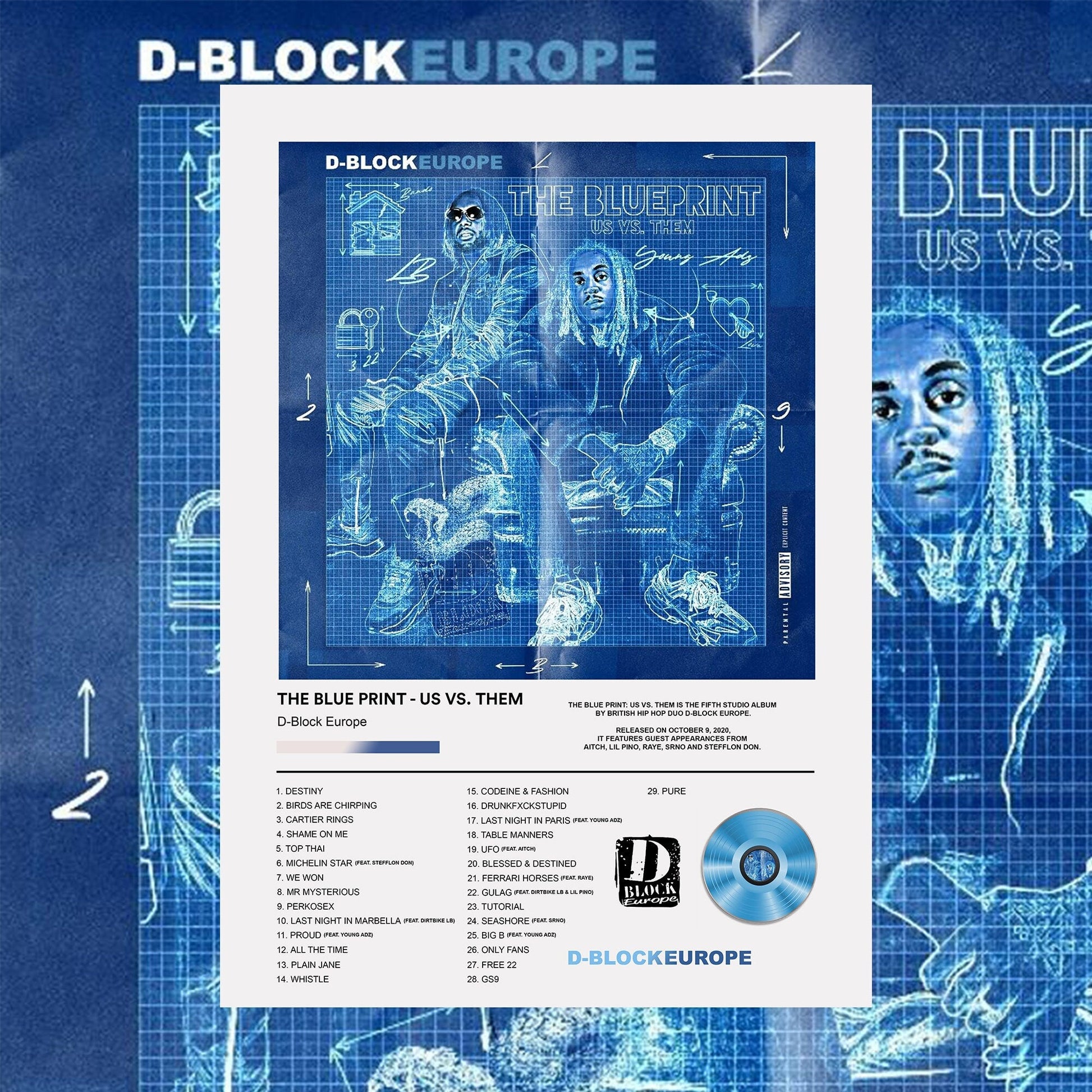 D Block Europe The Blue Print Album Poster - rsdesignstudio
