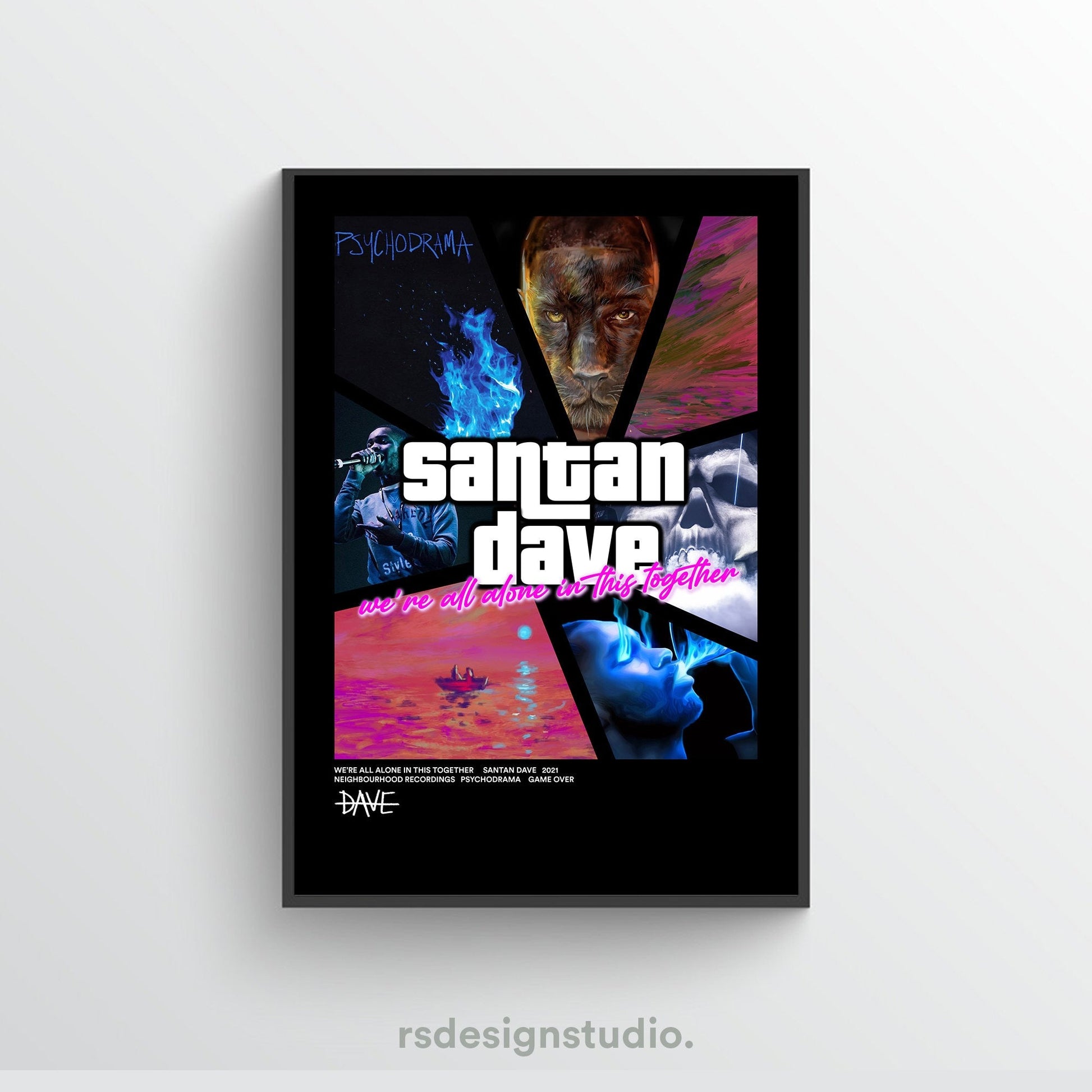 Dave GTA We're All Alone In This Together Album Poster - rsdesignstudio