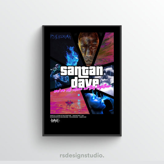 Dave GTA We're All Alone In This Together Album Poster - rsdesignstudio
