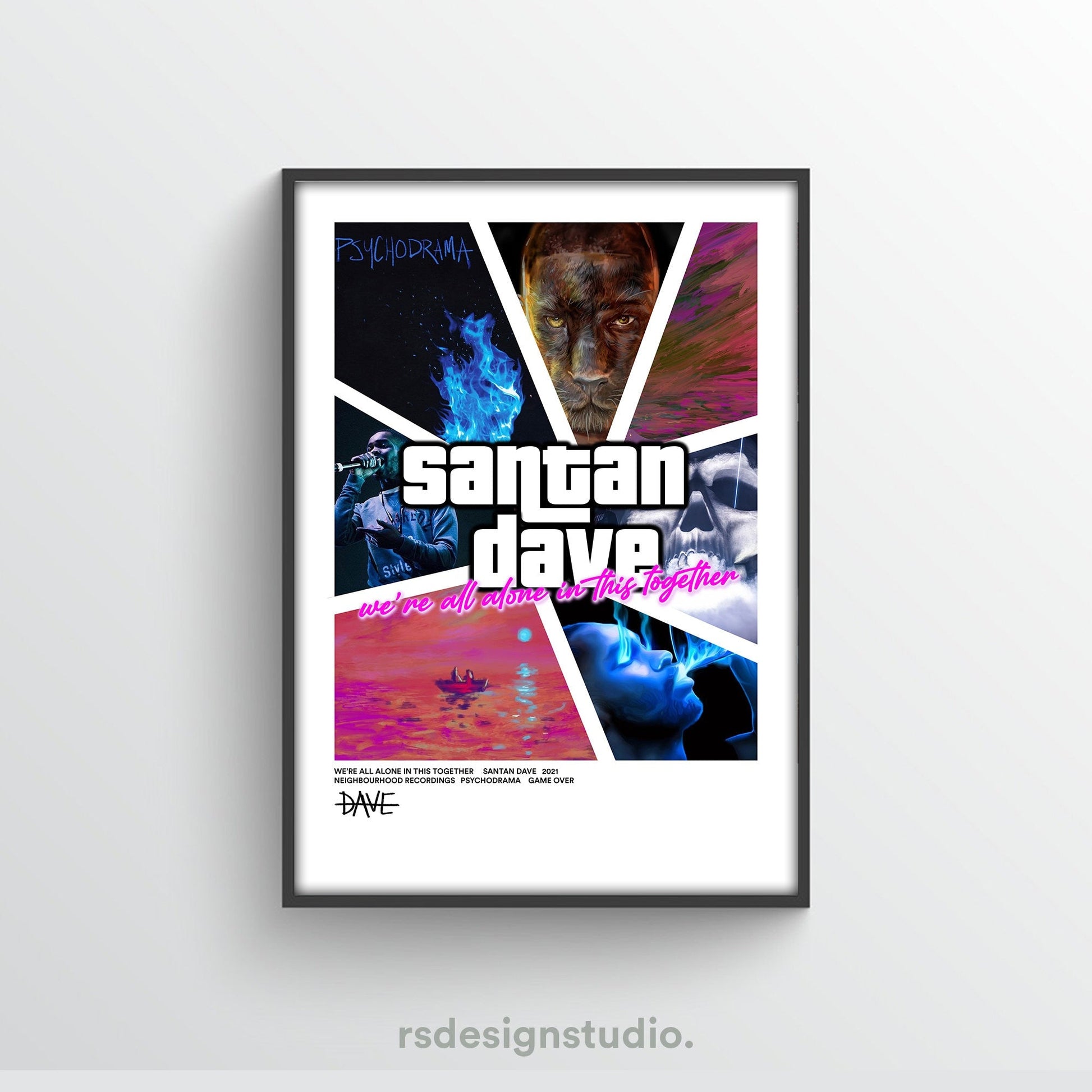 Dave GTA We're All Alone In This Together Album Poster - rsdesignstudio