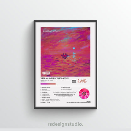 DAVE We're All Alone In This Together Album Poster - rsdesignstudio