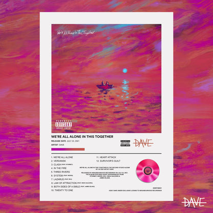 DAVE We're All Alone In This Together Album Poster - rsdesignstudio