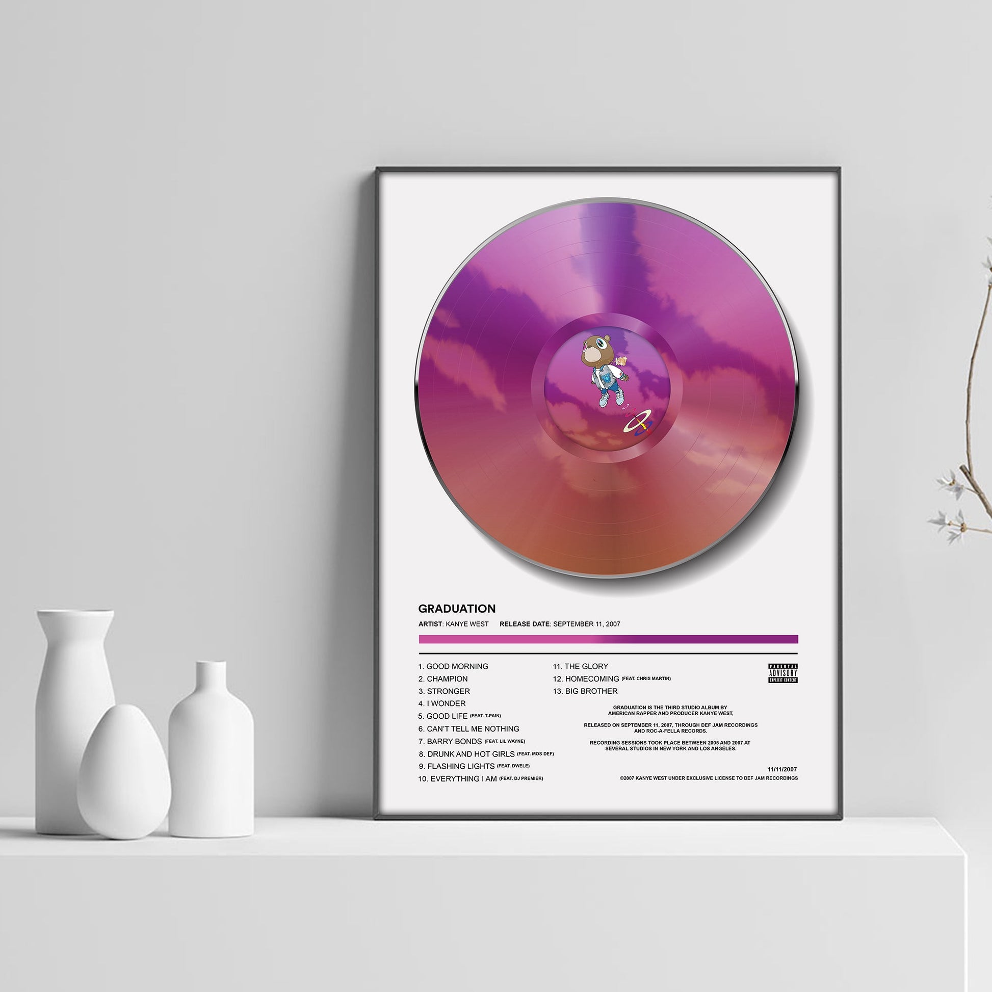 Kanye West Graduation Vinyl Poster - rsdesignstudio