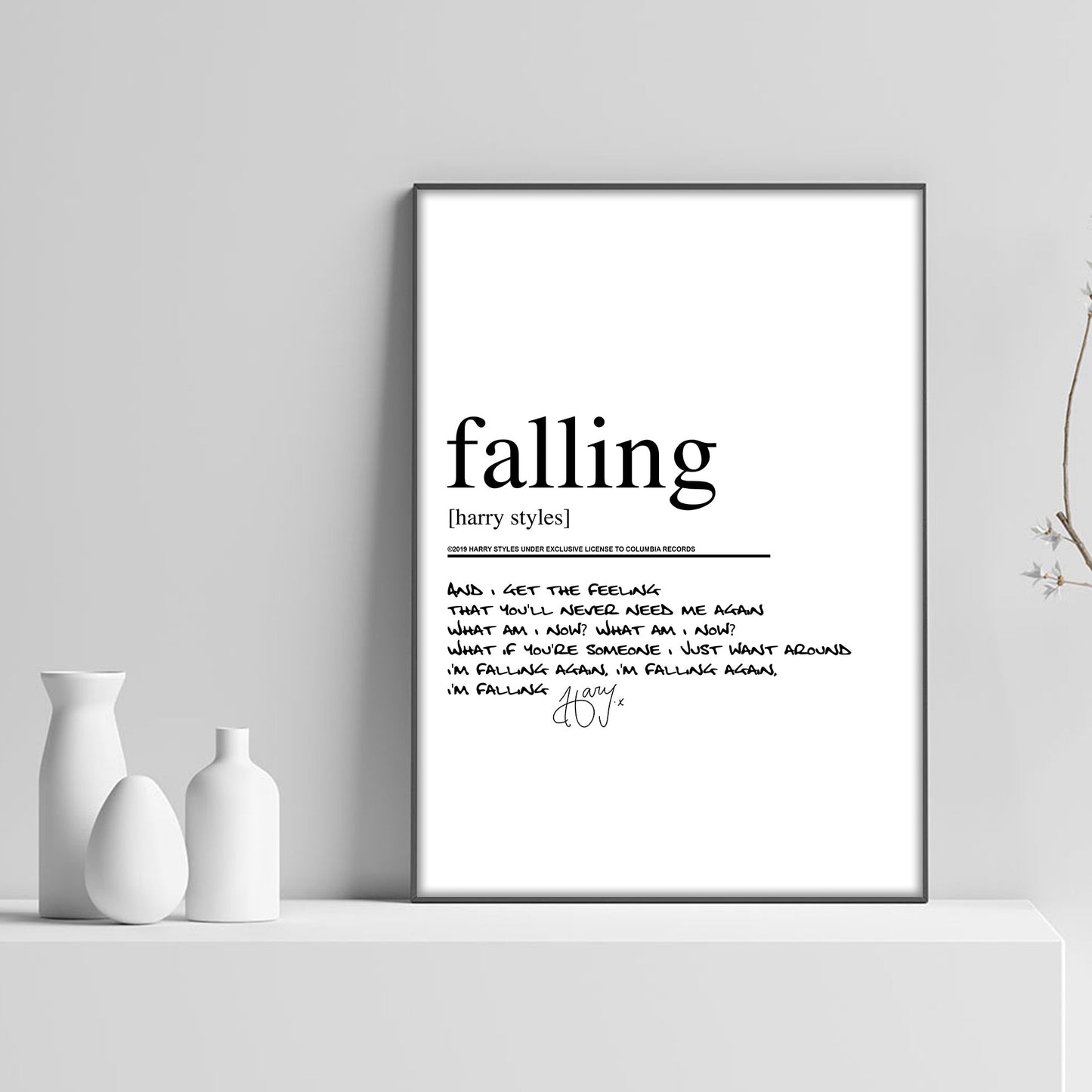 Harry Styles Falling Lyric Poster - rsdesignstudio