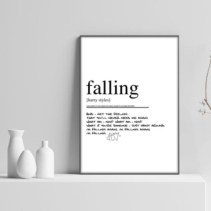 Harry Styles Falling Lyric Poster - rsdesignstudio