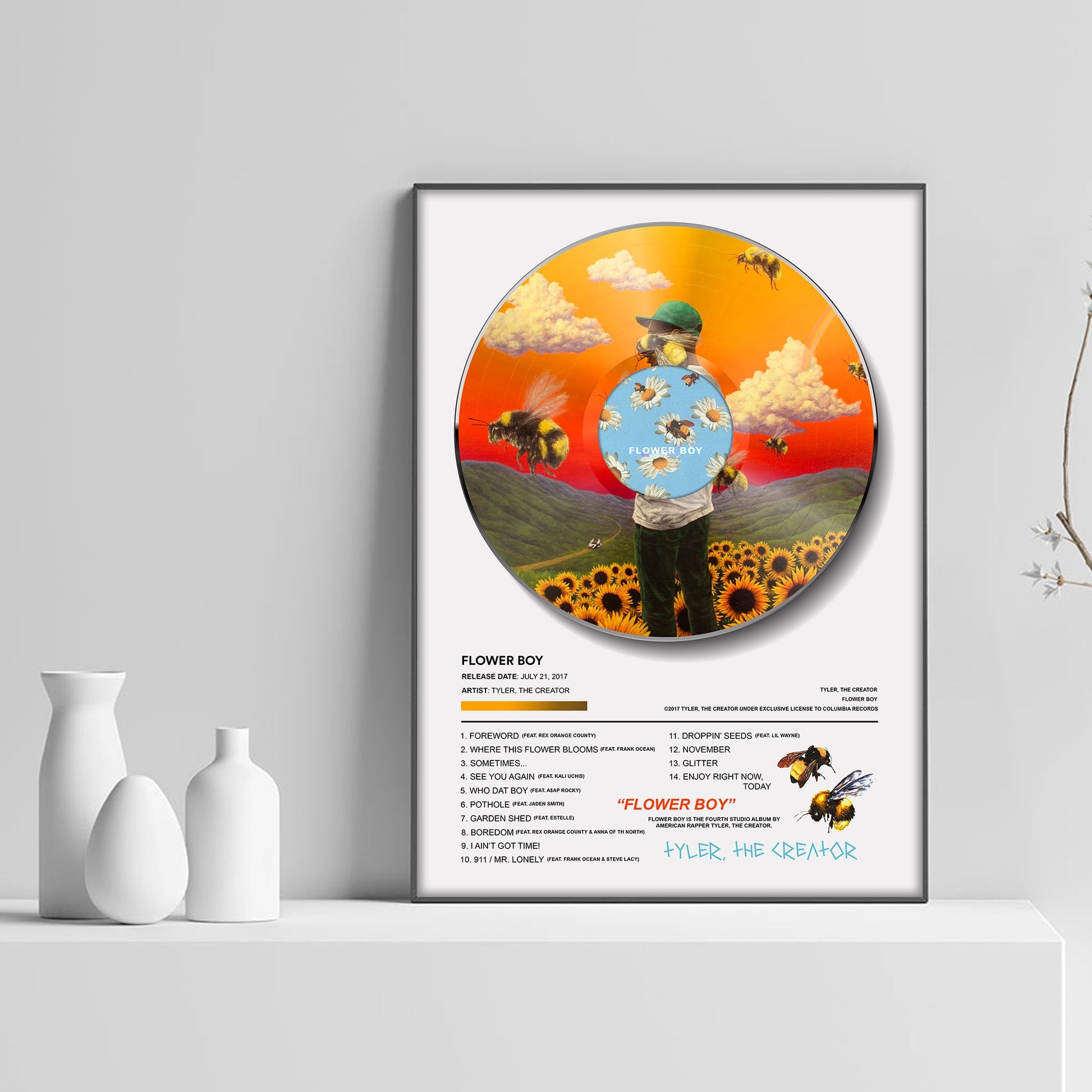 Tyler, The Creator Flower Boy Vinyl Poster - rsdesignstudio