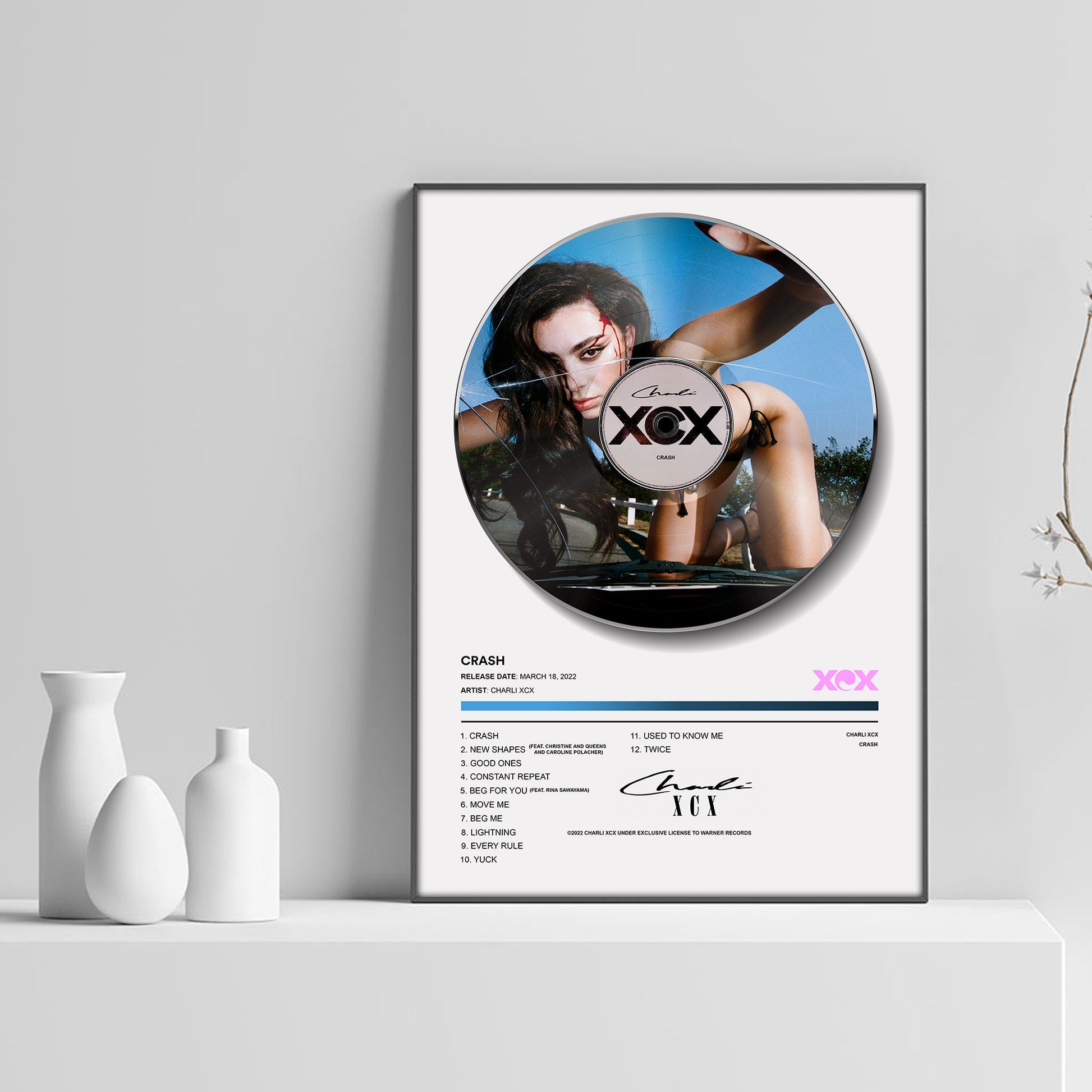 Charli XCX Crash Vinyl Poster - rsdesignstudio